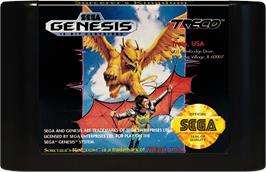 Cartridge artwork for Sorcerer's Kingdom on the Sega Genesis.