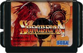 Cartridge artwork for Sorcerian on the Sega Genesis.