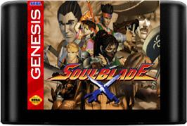 Cartridge artwork for Soul Blade on the Sega Genesis.