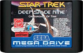 Cartridge artwork for Star Trek Deep Space Nine - Crossroads of Time on the Sega Genesis.