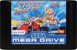 Cartridge artwork for Street Racer on the Sega Genesis.
