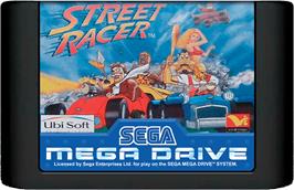 Cartridge artwork for Street Racer on the Sega Genesis.