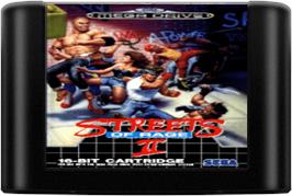 Cartridge artwork for Streets Of Rage 2 on the Sega Genesis.