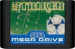 Cartridge artwork for Striker on the Sega Genesis.