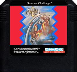 Cartridge artwork for Summer Challenge on the Sega Genesis.