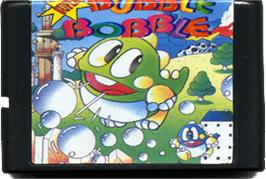 Cartridge artwork for Super Bubble Bobble on the Sega Genesis.