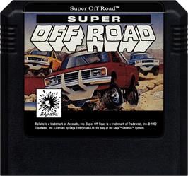 Cartridge artwork for Super Off Road on the Sega Genesis.