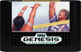 Cartridge artwork for Super Volleyball on the Sega Genesis.
