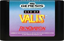 Cartridge artwork for Syd Of Valis on the Sega Genesis.
