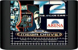 Cartridge artwork for T2 - The Arcade Game on the Sega Genesis.