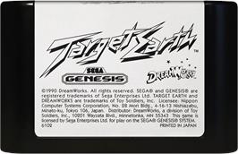 Cartridge artwork for Target Earth on the Sega Genesis.