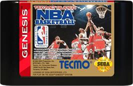 Cartridge artwork for Tecmo Super Nba Basketball on the Sega Genesis.