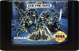 Cartridge artwork for Teenage Mutant Ninja Turtles: The HyperStone Heist on the Sega Genesis.