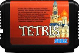 Cartridge artwork for Tetris on the Sega Genesis.