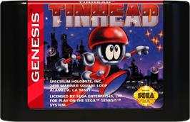 Cartridge artwork for Tinhead on the Sega Genesis.
