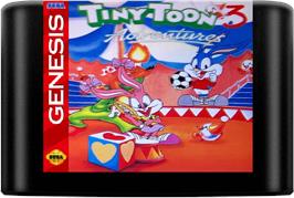 Cartridge artwork for Tiny Toon Adventures 3 on the Sega Genesis.
