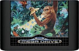 Cartridge artwork for Toki: Going Ape Spit on the Sega Genesis.