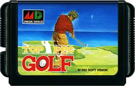 Cartridge artwork for Top Pro Golf on the Sega Genesis.