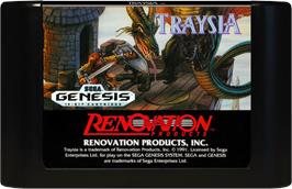 Cartridge artwork for Traysia on the Sega Genesis.