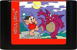 Cartridge artwork for Turma da Mônica na Terra dos Monstros on the Sega Genesis.