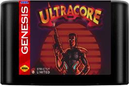 Cartridge artwork for Ultracore on the Sega Genesis.