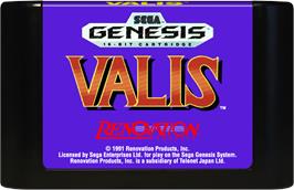 Cartridge artwork for Valis - The Fantasm Soldier on the Sega Genesis.