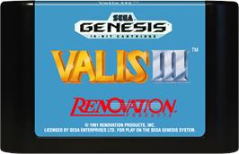 Cartridge artwork for Valis 3 on the Sega Genesis.