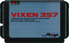 Cartridge artwork for Vixen 357 on the Sega Genesis.