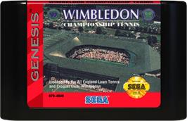 Cartridge artwork for Wimbledon on the Sega Genesis.