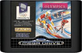 Cartridge artwork for Winter Olympics: Lillehammer '94 on the Sega Genesis.