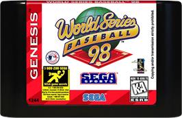 Cartridge artwork for World Series Baseball '98 on the Sega Genesis.