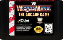 Cartridge artwork for Wwf Wrestlemania - The Arcade Game on the Sega Genesis.