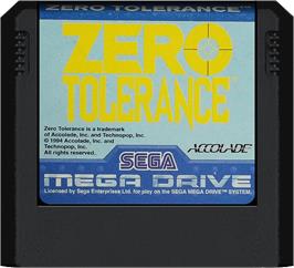 Cartridge artwork for Zero Tolerance on the Sega Genesis.