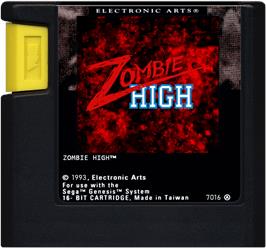 Cartridge artwork for Zombie High on the Sega Genesis.