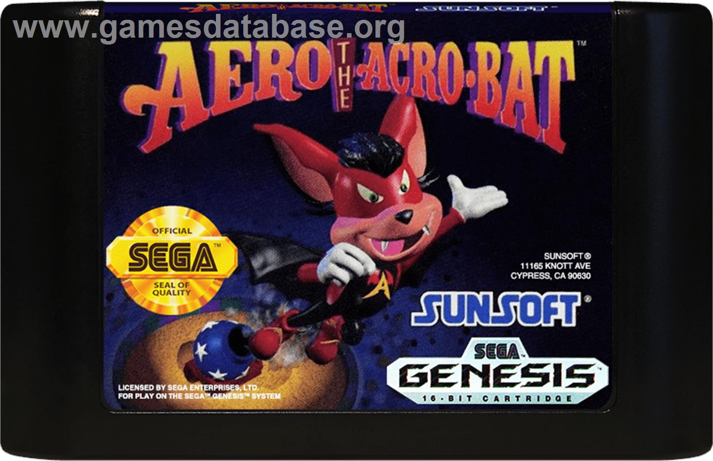 Aero The Acro-bat - Sega Genesis - Artwork - Cartridge