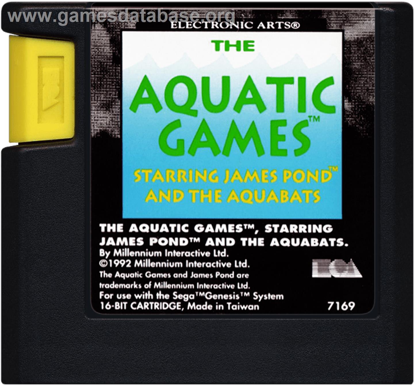 Aquatic Games Starring James Pond And The Aquabats, The - Sega Genesis - Artwork - Cartridge