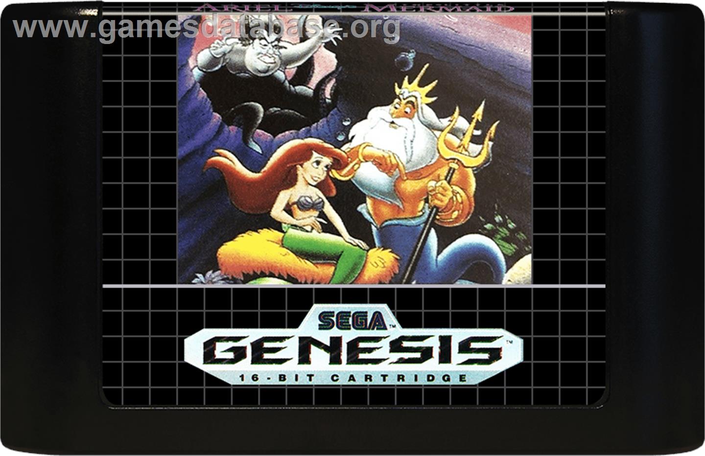 Ariel - The Little Mermaid - Sega Genesis - Artwork - Cartridge