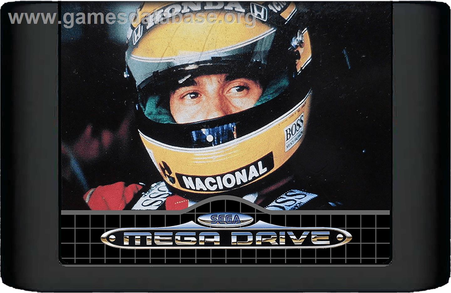 Ayrton Senna's Super Monaco GP 2 - Sega Genesis - Artwork - Cartridge