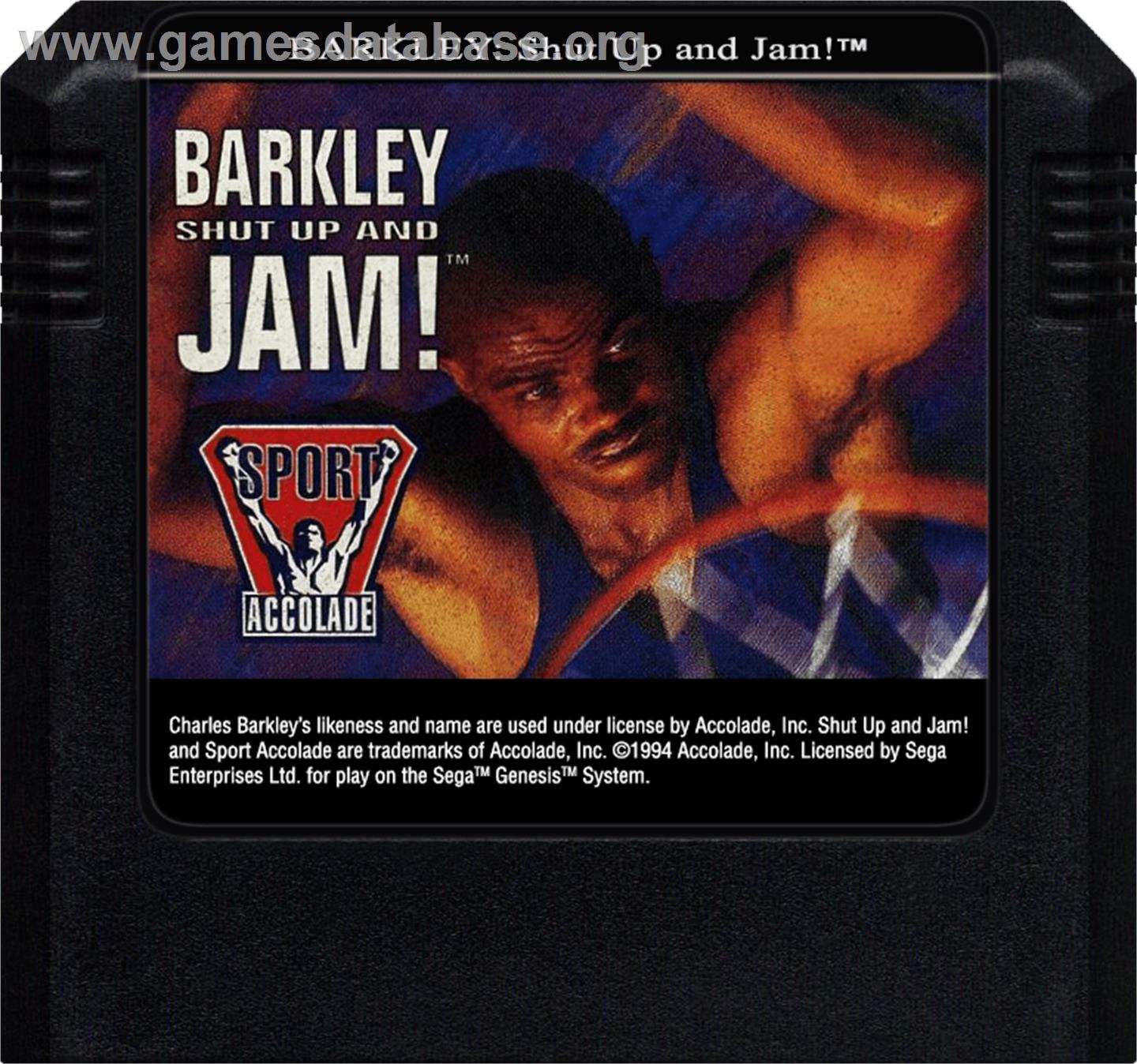 Barkley Shut Up And Jam! - Sega Genesis - Artwork - Cartridge