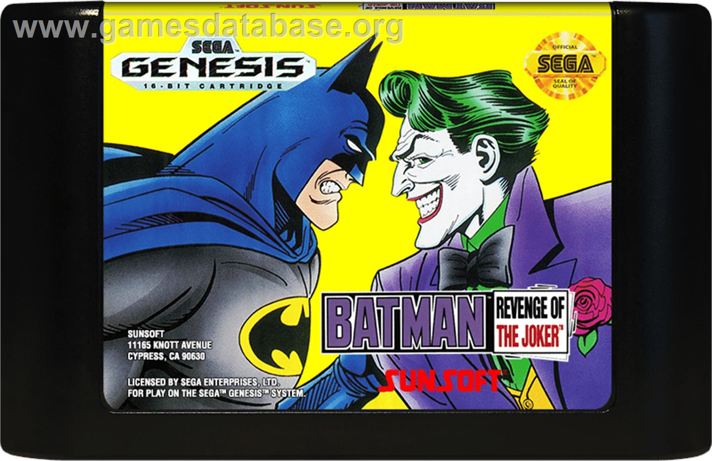 Batman - Revenge Of The Joker - Sega Genesis - Artwork - Cartridge