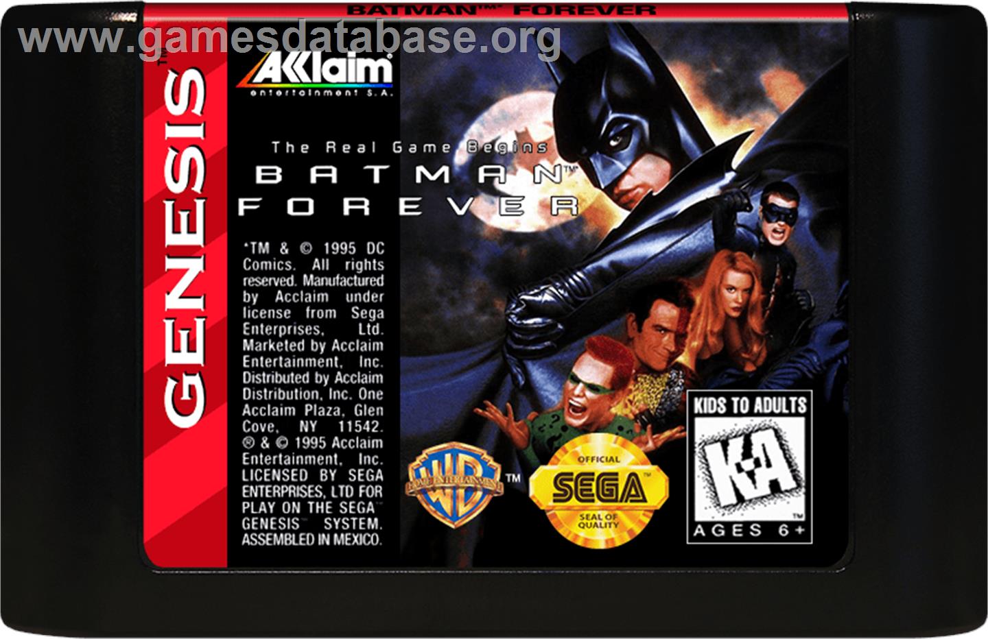 Batman Forever - Sega Genesis - Artwork - Cartridge