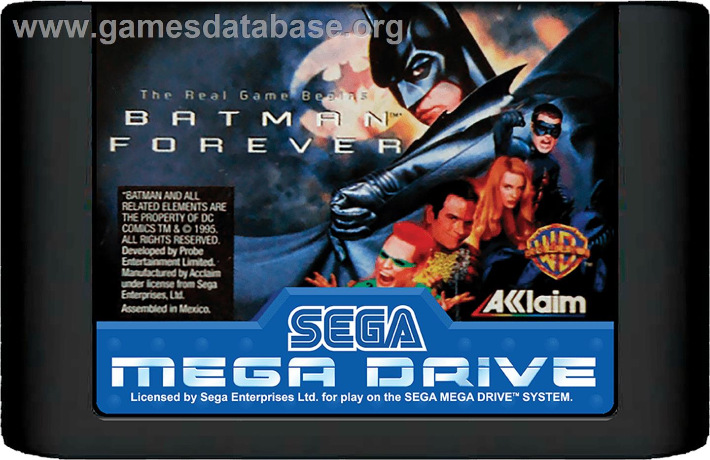 Batman Forever - Sega Genesis - Artwork - Cartridge