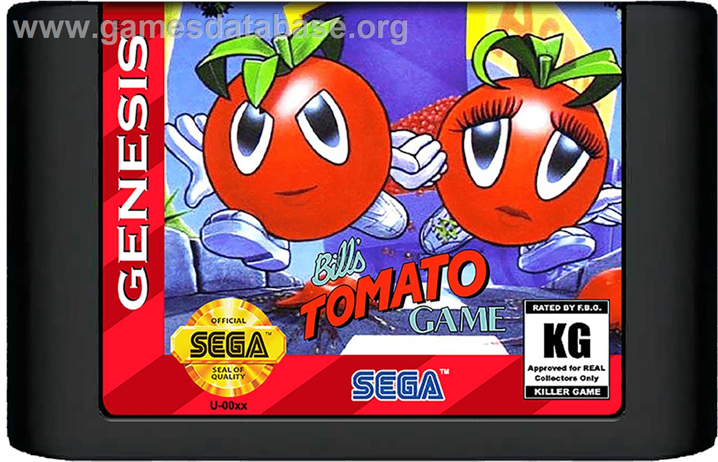 Bill's Tomato Game - Sega Genesis - Artwork - Cartridge