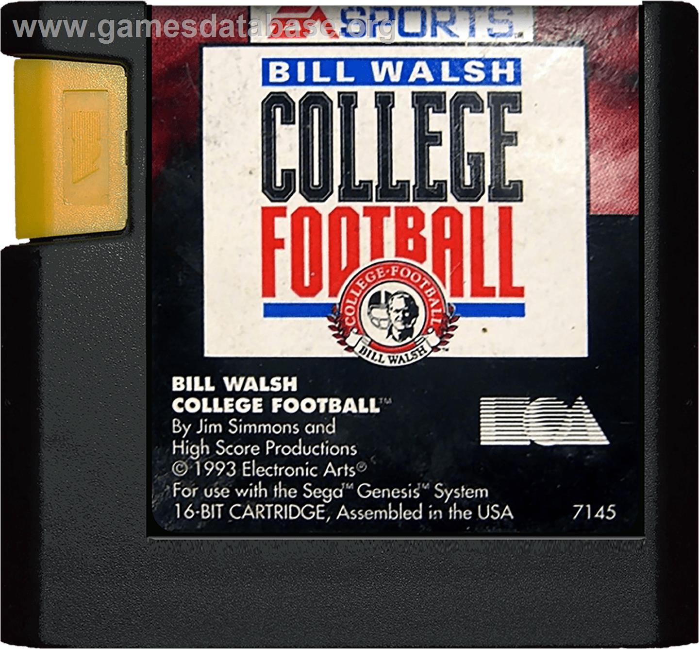 Bill Walsh College Football - Sega Genesis - Artwork - Cartridge