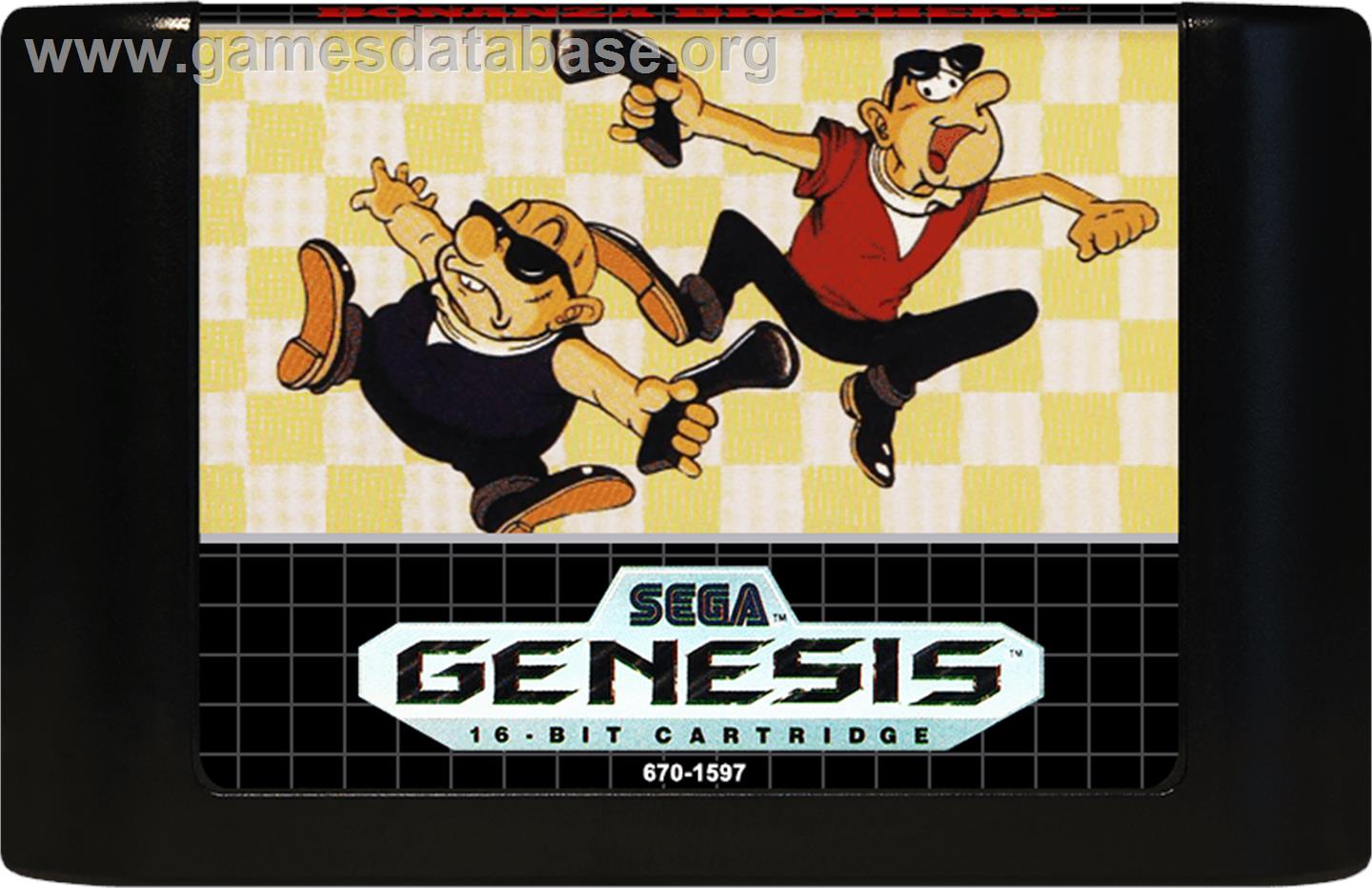 Bonanza Bros. - Sega Genesis - Artwork - Cartridge