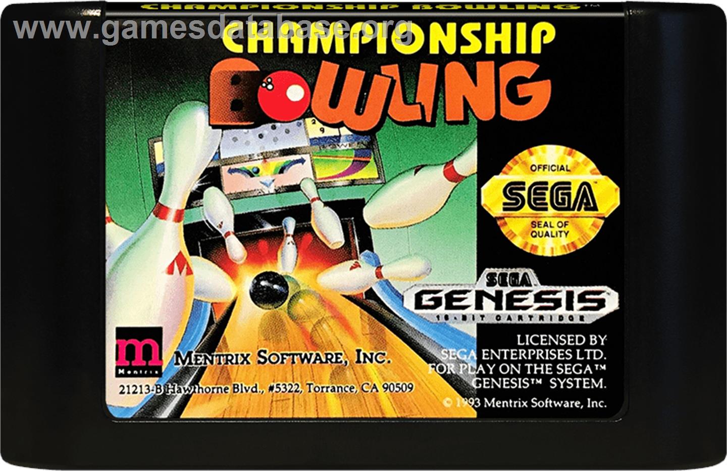 Boogie Woogie Bowling - Sega Genesis - Artwork - Cartridge