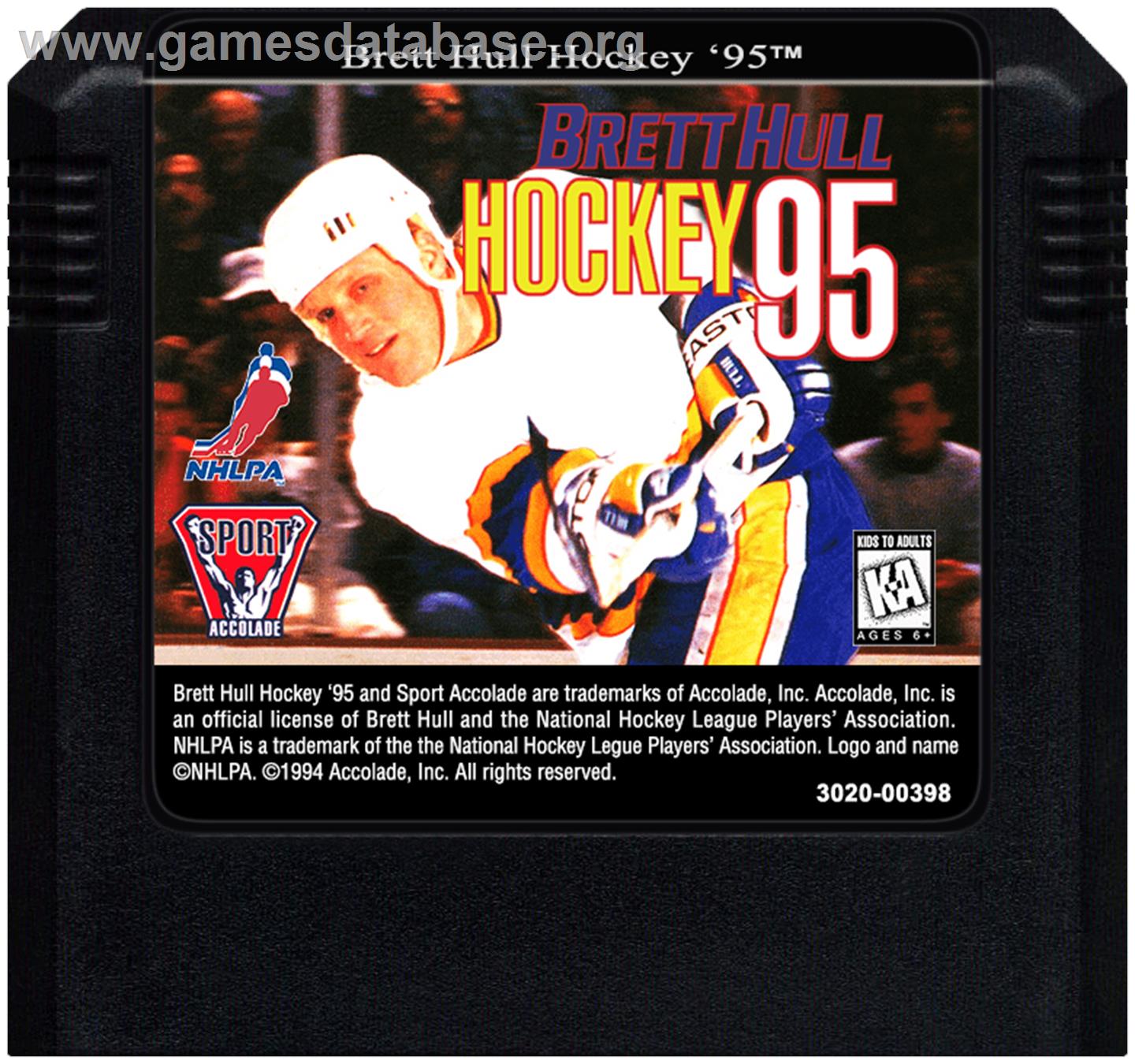 Brett Hull Hockey '95 - Sega Genesis - Artwork - Cartridge