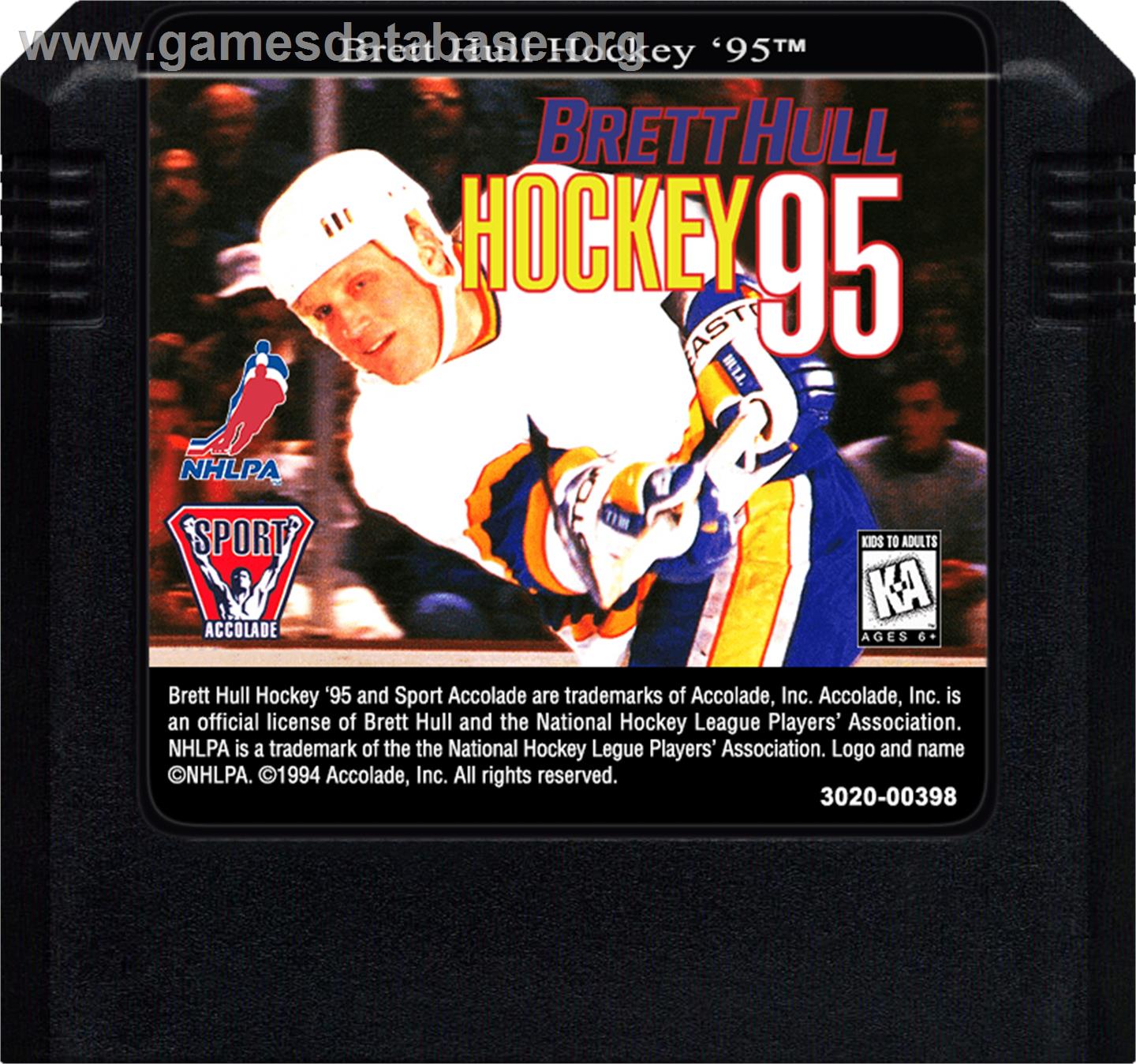 Brett Hull Hockey '95 - Sega Genesis - Artwork - Cartridge