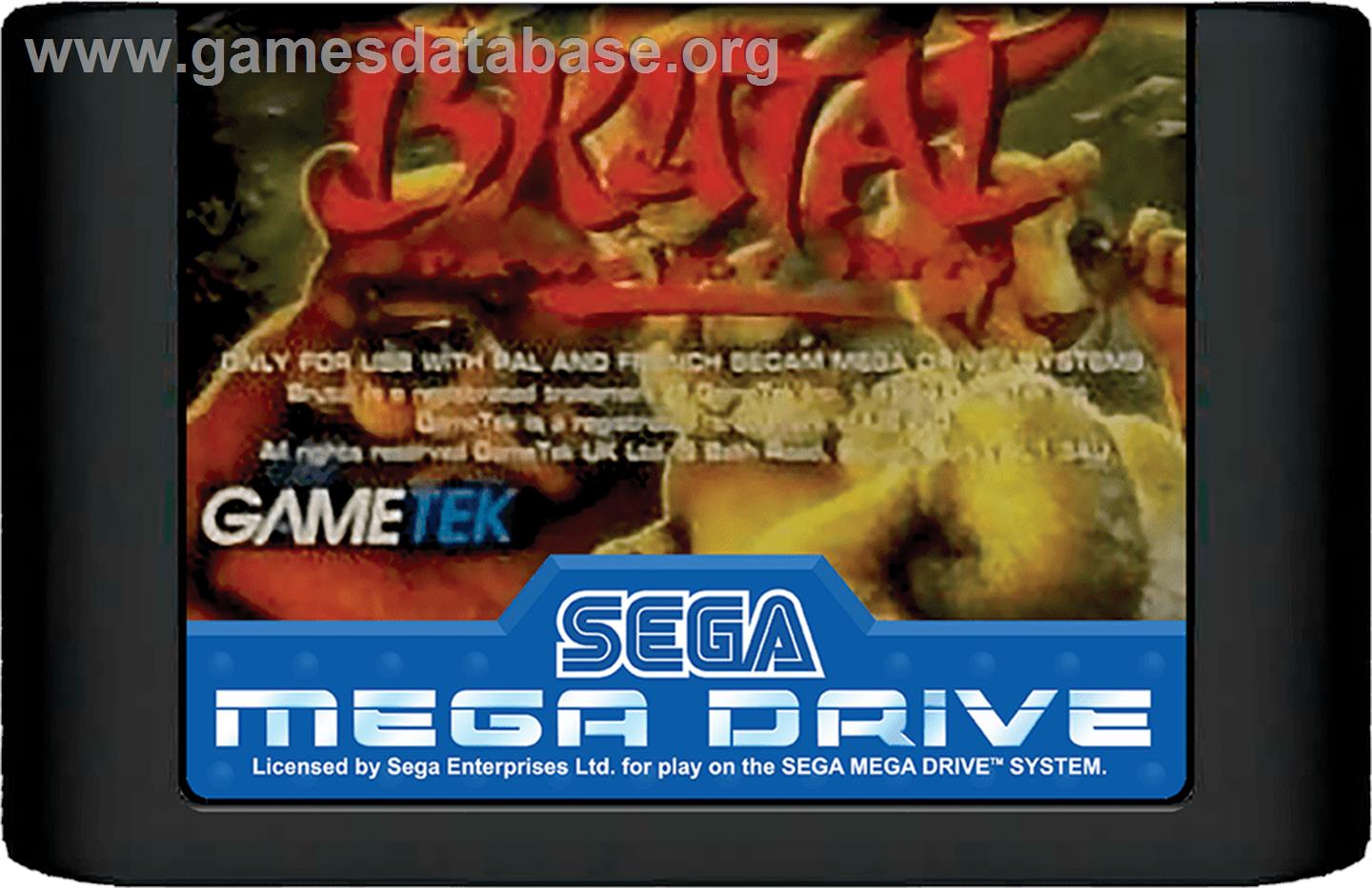 Brutal: Paws of Fury - Sega Genesis - Artwork - Cartridge