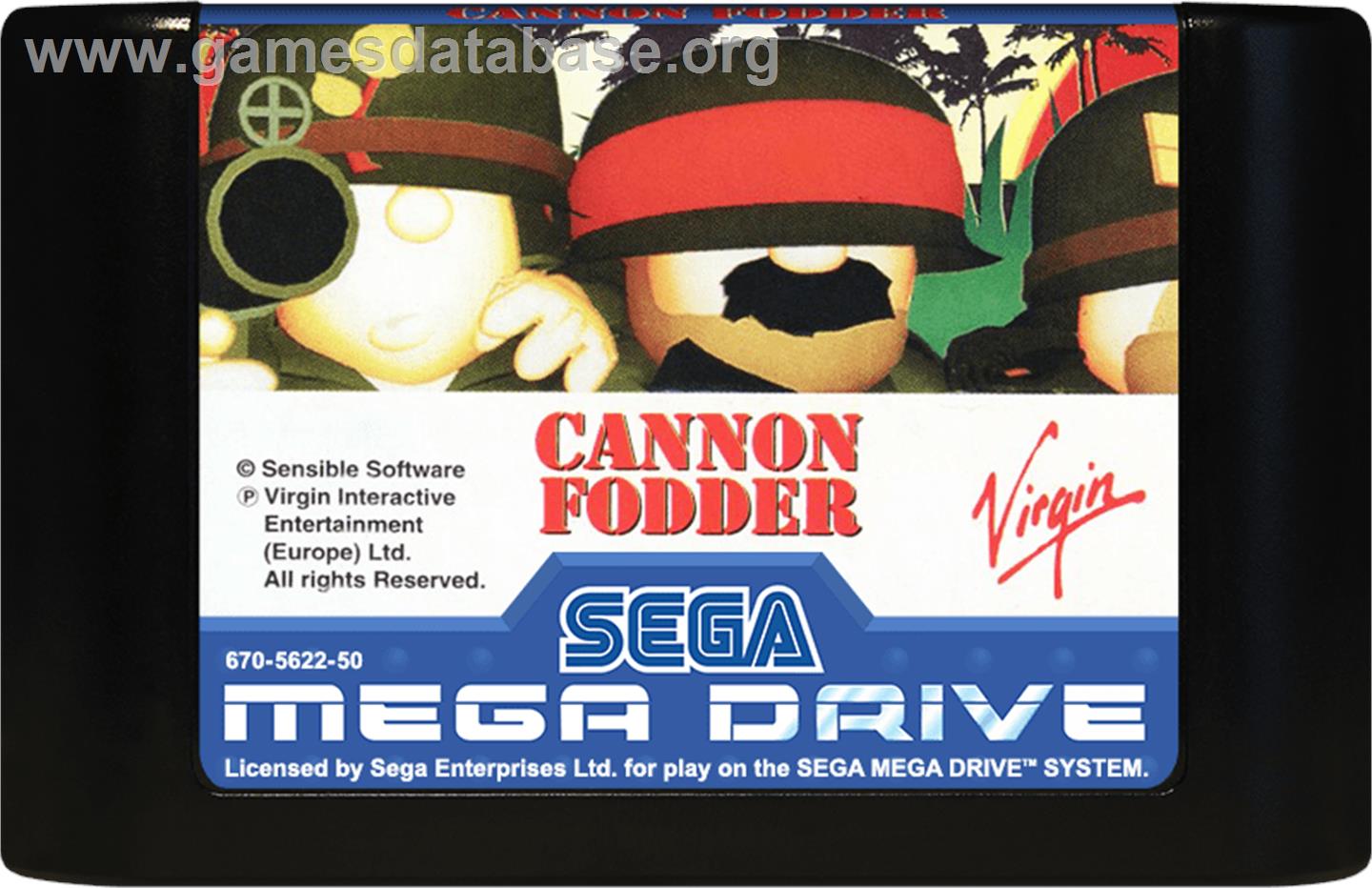 Cannon Fodder - Sega Genesis - Artwork - Cartridge